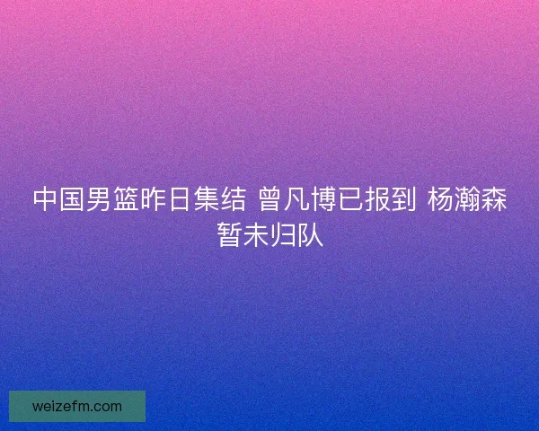 中国男篮昨日集结 曾凡博已报到 杨瀚森暂未归队