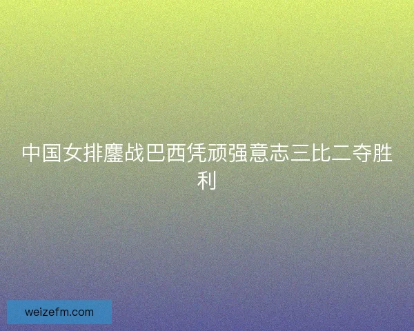 中国女排鏖战巴西凭顽强意志三比二夺胜利